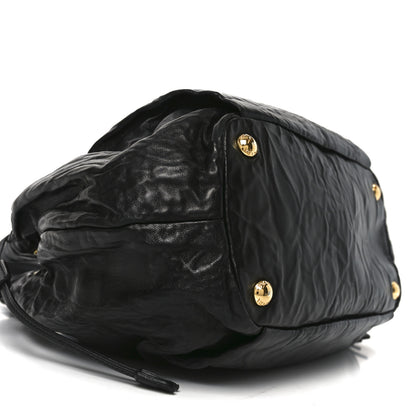 Prada Nappa Antique Drawstring Tote Black 8 of 9