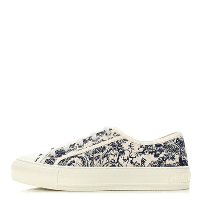 Christian Dior Canvas Toile De Jouy Embroidered Womens Walk Dior Low Top Sneakers 39.5 Off White Navy 1 of 9