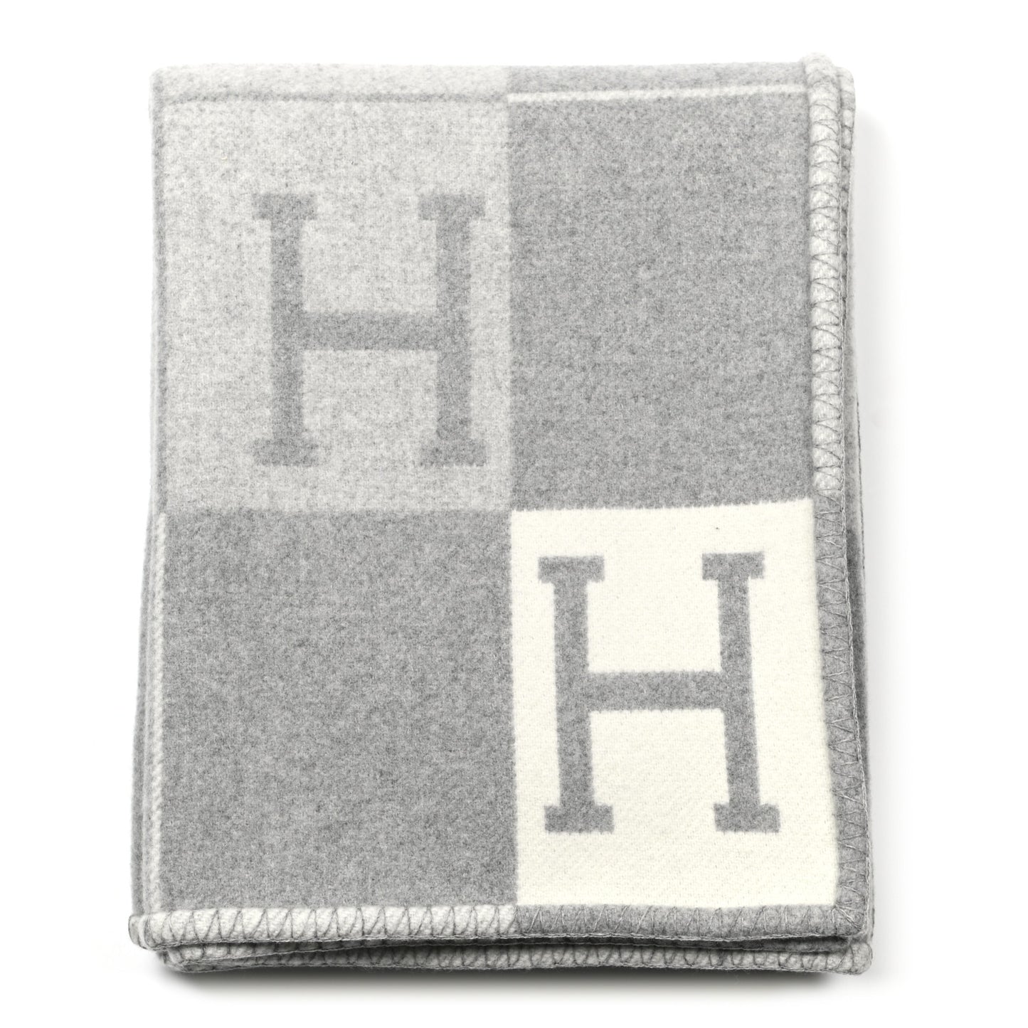 Wool Cashmere Avalon III Blanket Ecru Gris Clair