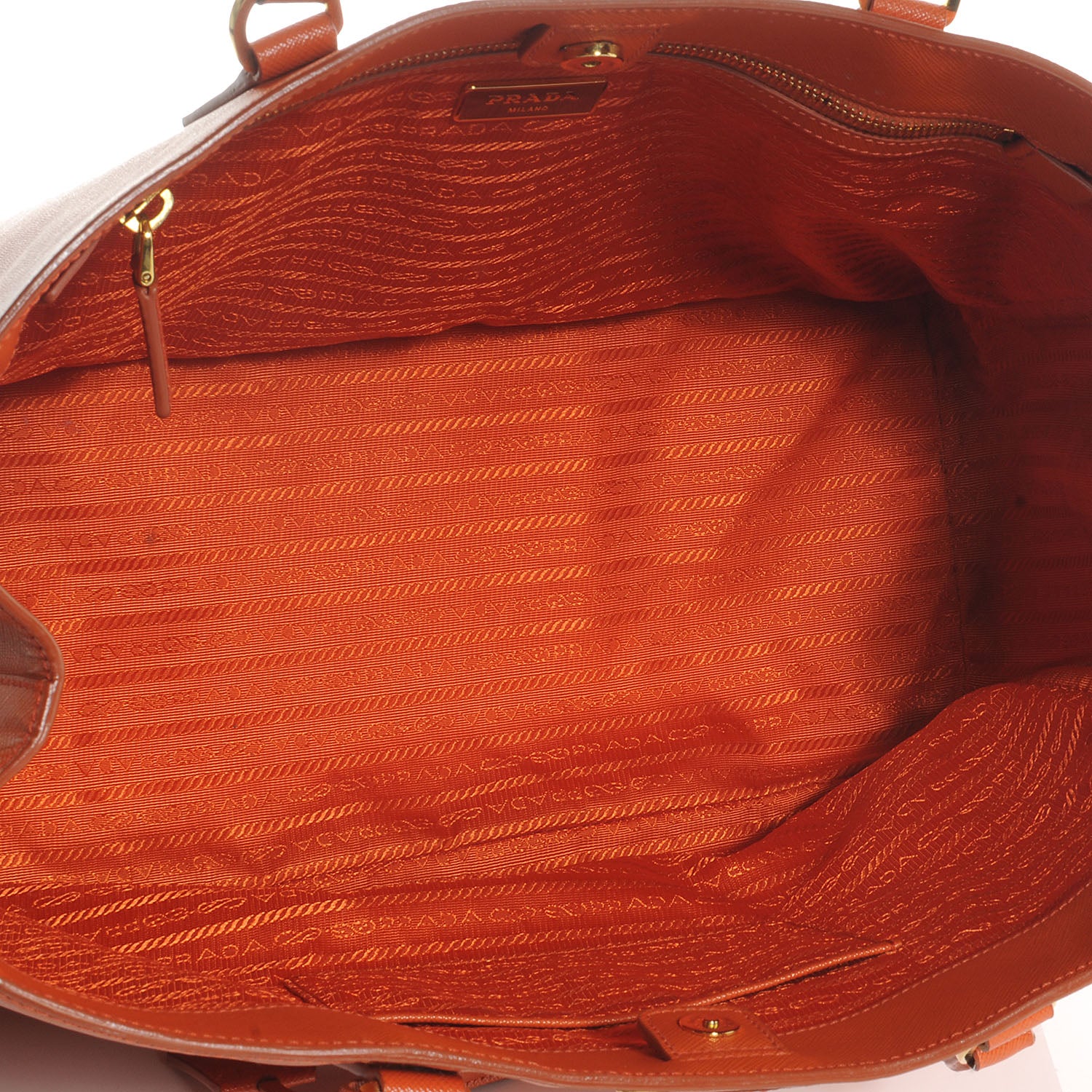 Prada Saffiano Lux Large Tote Papaya 5 of 9