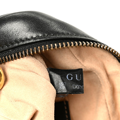 Gucci Calfskin Matelasse Mini GG Marmont Chain Shoulder Bag Black 8 of 12
