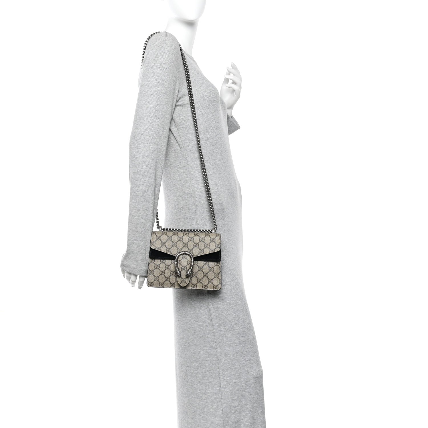 Gucci GG Supreme Monogram Mini Dionysus Shoulder Bag Black 2 of 12