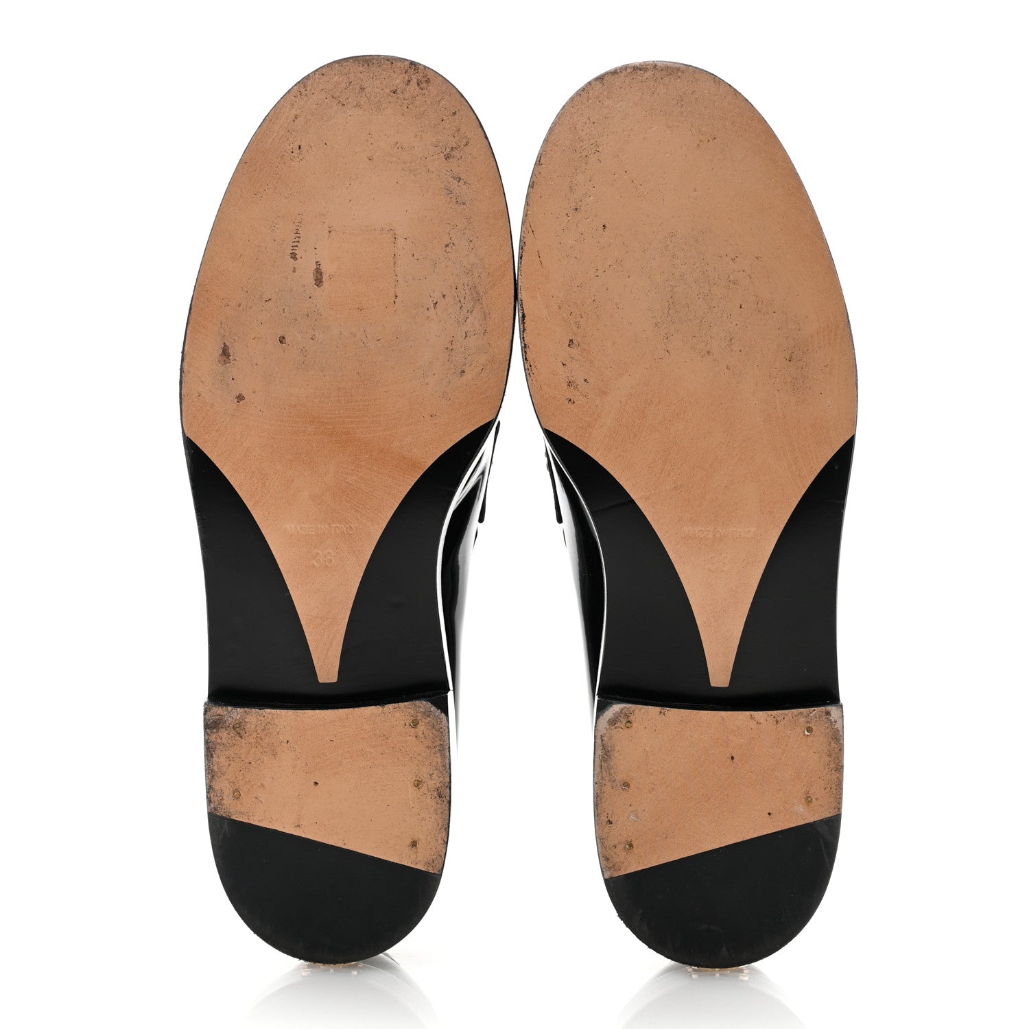 Chanel Shiny Calfskin Logo Loafers 38 Black 5 of 9