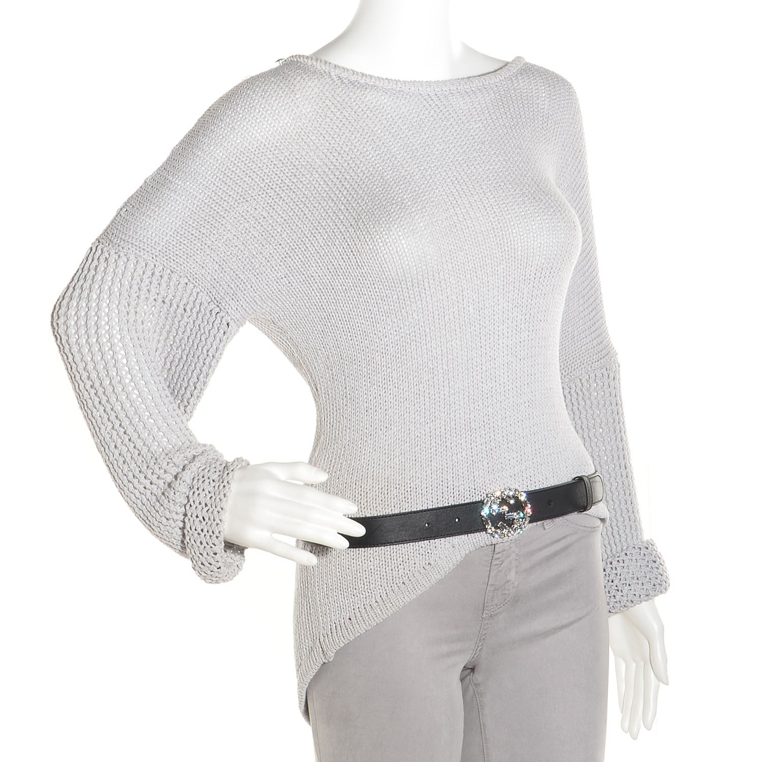 Gucci Leather Crystal Interlocking G Belt 90 36 Black 2 of 5