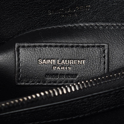 Saint Laurent Sheepskin Matelasse Chevron Monogram Medium College Bag Black 6 of 8