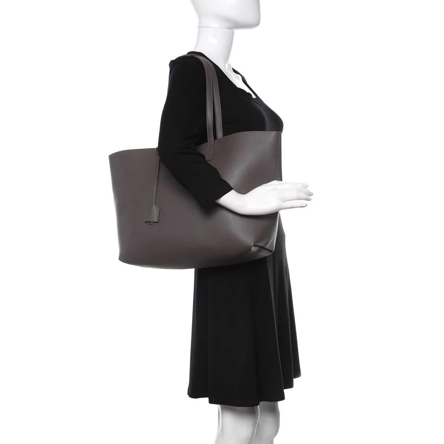 Calfskin Large Shopping Tote Pebble