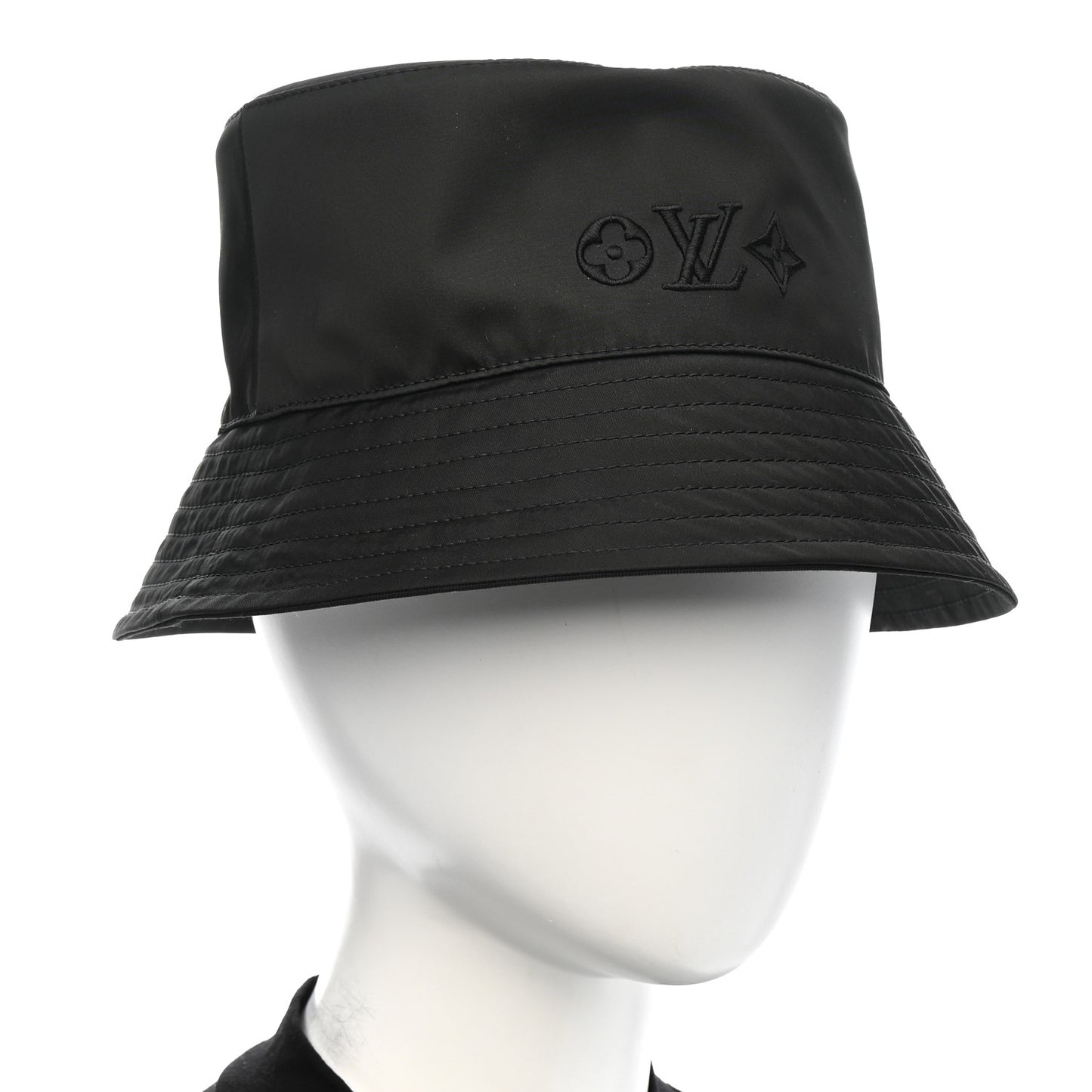 Nylon Reverse LV Move Bucket Hat S Black