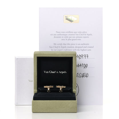 Van Cleef & Arpels 18K Yellow Gold Mother of Pearl Vintage Alhambra Earrings 5 of 5