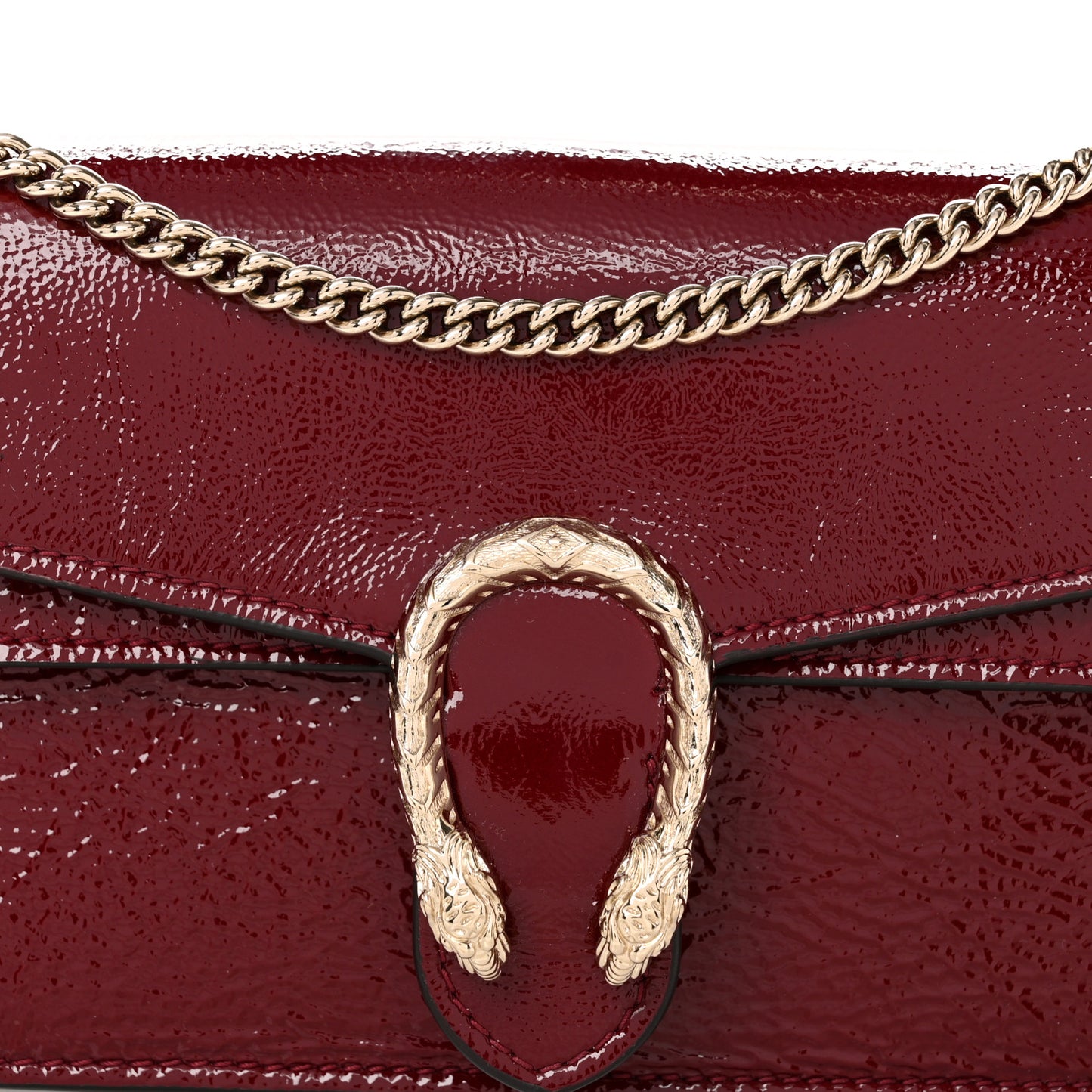 Crinkled Patent Mini Dionysus Shoulder Bag Rosso Ancora Red