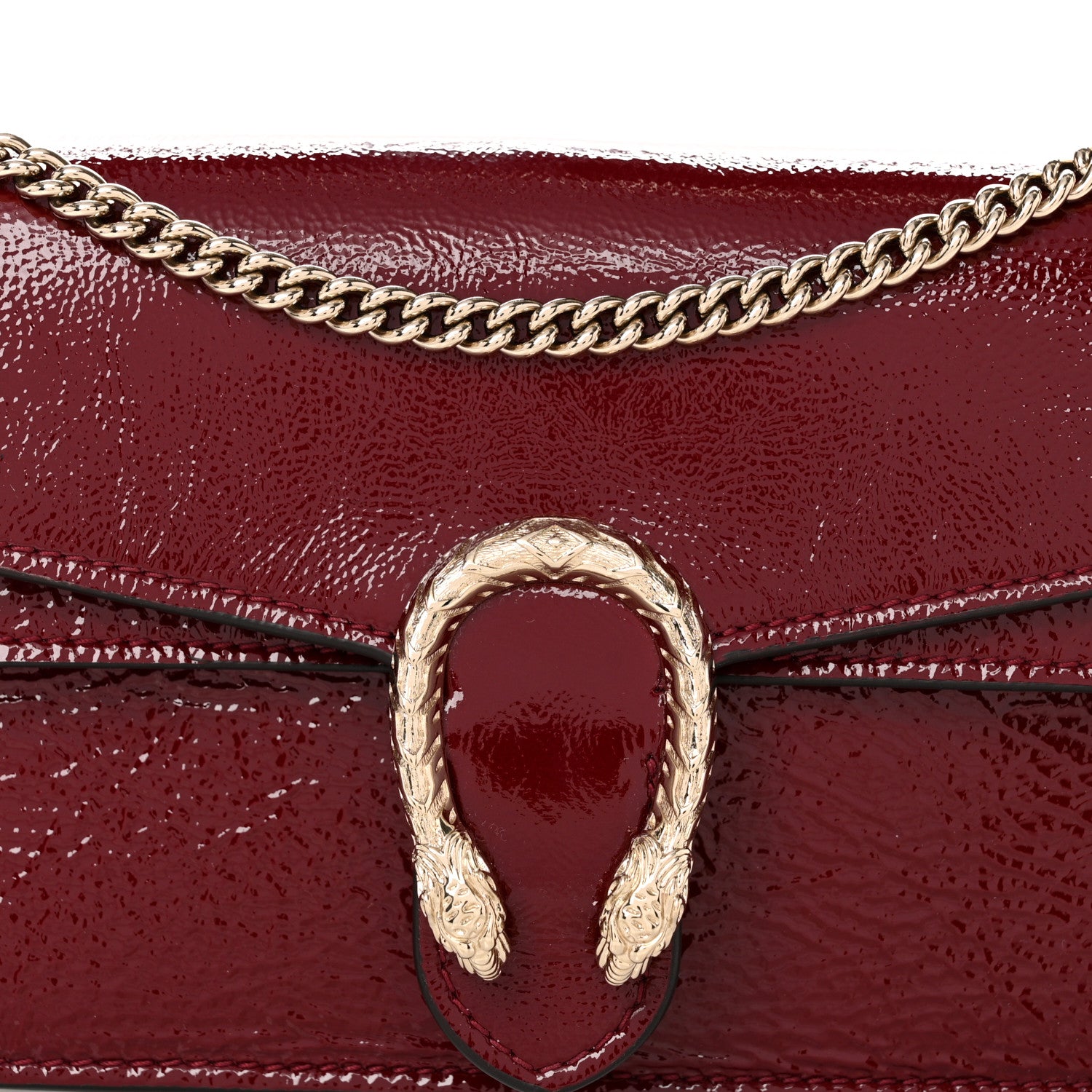 Gucci Crinkled Patent Mini Dionysus Shoulder Bag Rosso Ancora Red 7 of 9