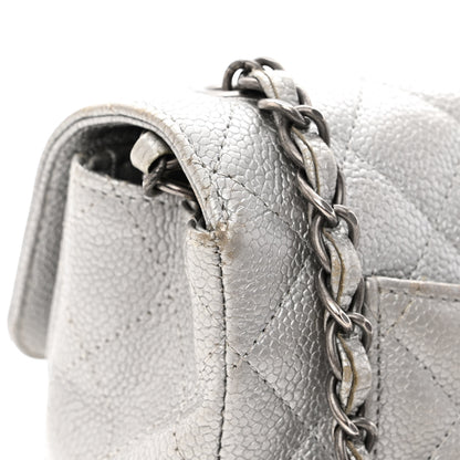 Chanel Metallic Caviar Quilted Mini Rectangular Flap Silver 9 of 11
