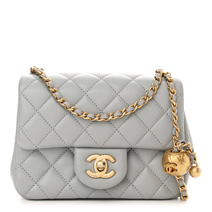 Chanel Lambskin Quilted Mini Pearl Crush Flap Light Grey 1 of 11