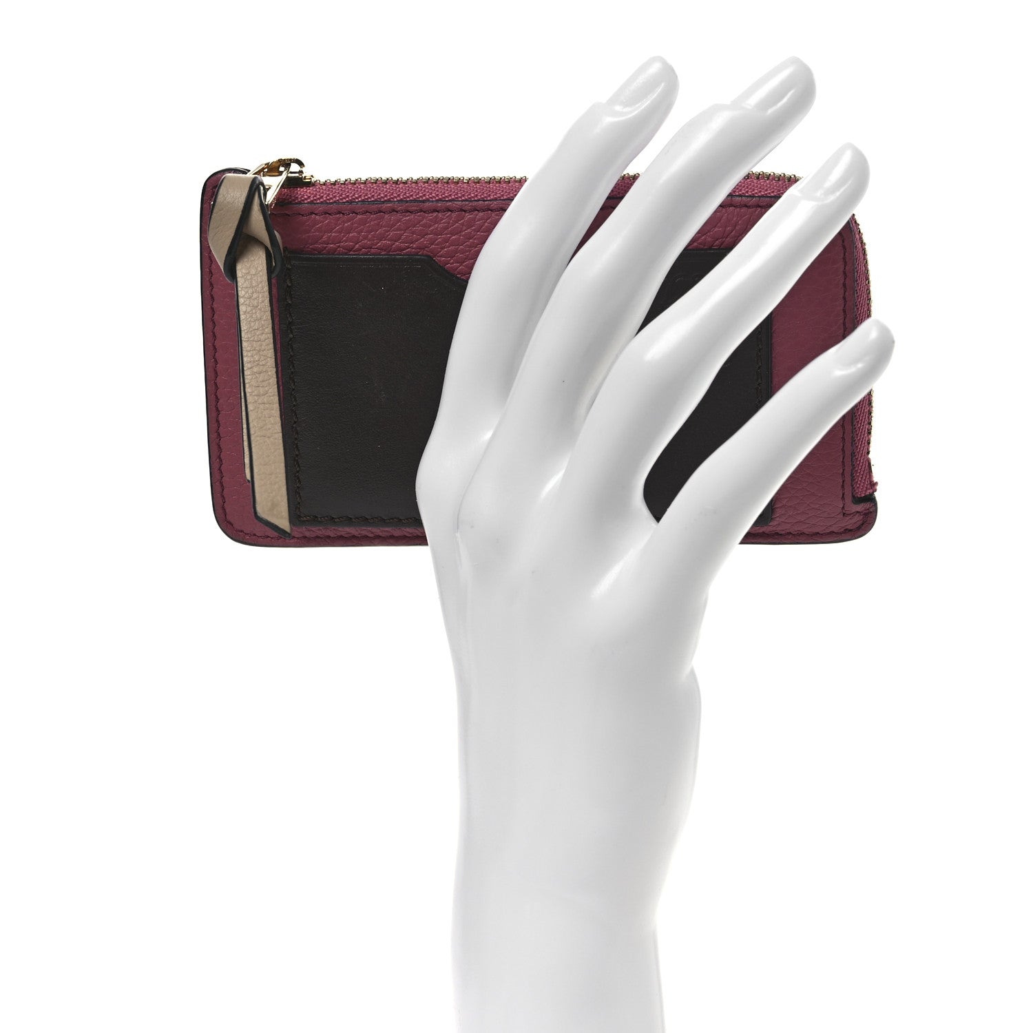 Loewe Soft Grained Calfskin Coin Card Holder Plumrose Ebony 2 of 8