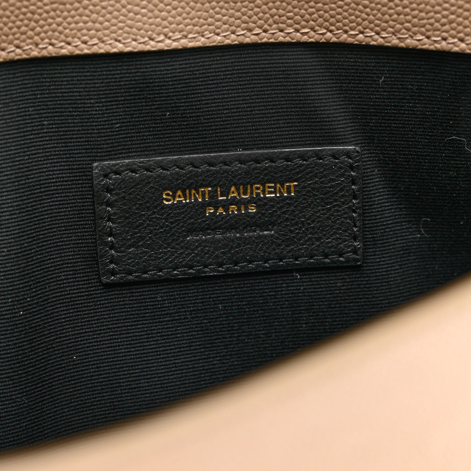Saint Laurent Grain De Poudre Uptown Pouch Dark Latte 7 of 7