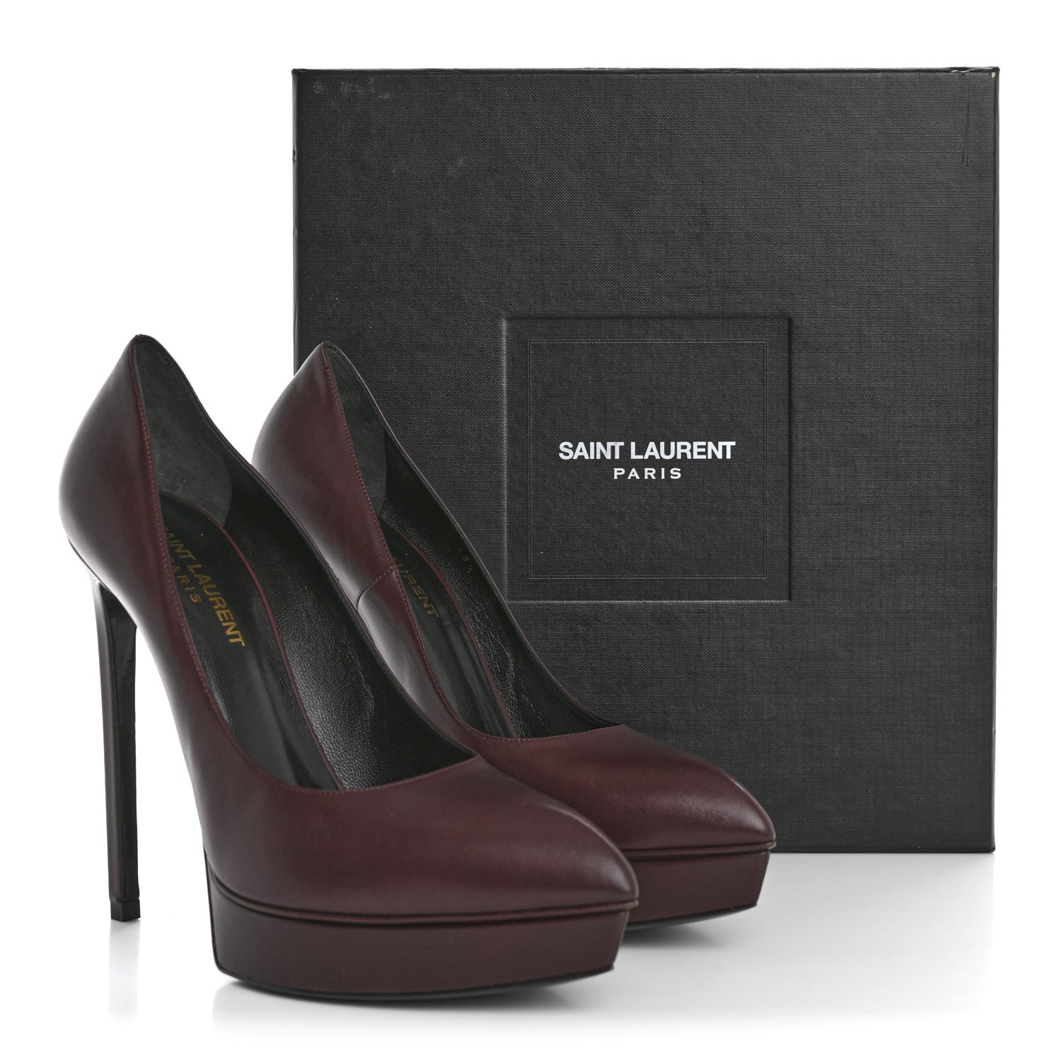 Saint Laurent Calfskin Janis 105 Platform Pumps 38.5 Cordovan 9 of 9