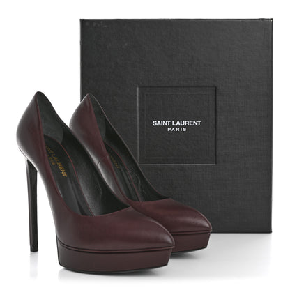 Saint Laurent Calfskin Janis 105 Platform Pumps 38.5 Cordovan 9 of 9