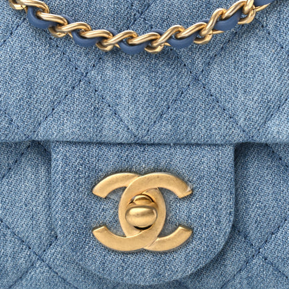 Chanel Denim Quilted Mini Pearl Crush Rectangular Flap Blue 8 of 12