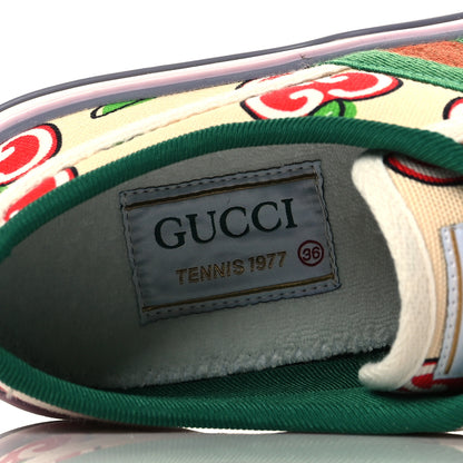 Gucci Canvas Web GG Apple Womens 1977 Tennis Sneakers 36 Ivory Red Mystic White New Shamarock 7 of 7