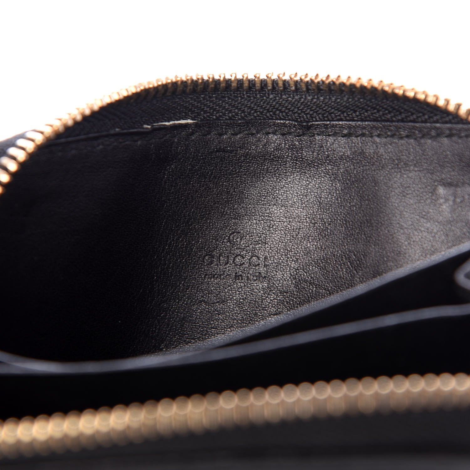 Gucci Guccissima Zip Around Card Case Black 6 of 6