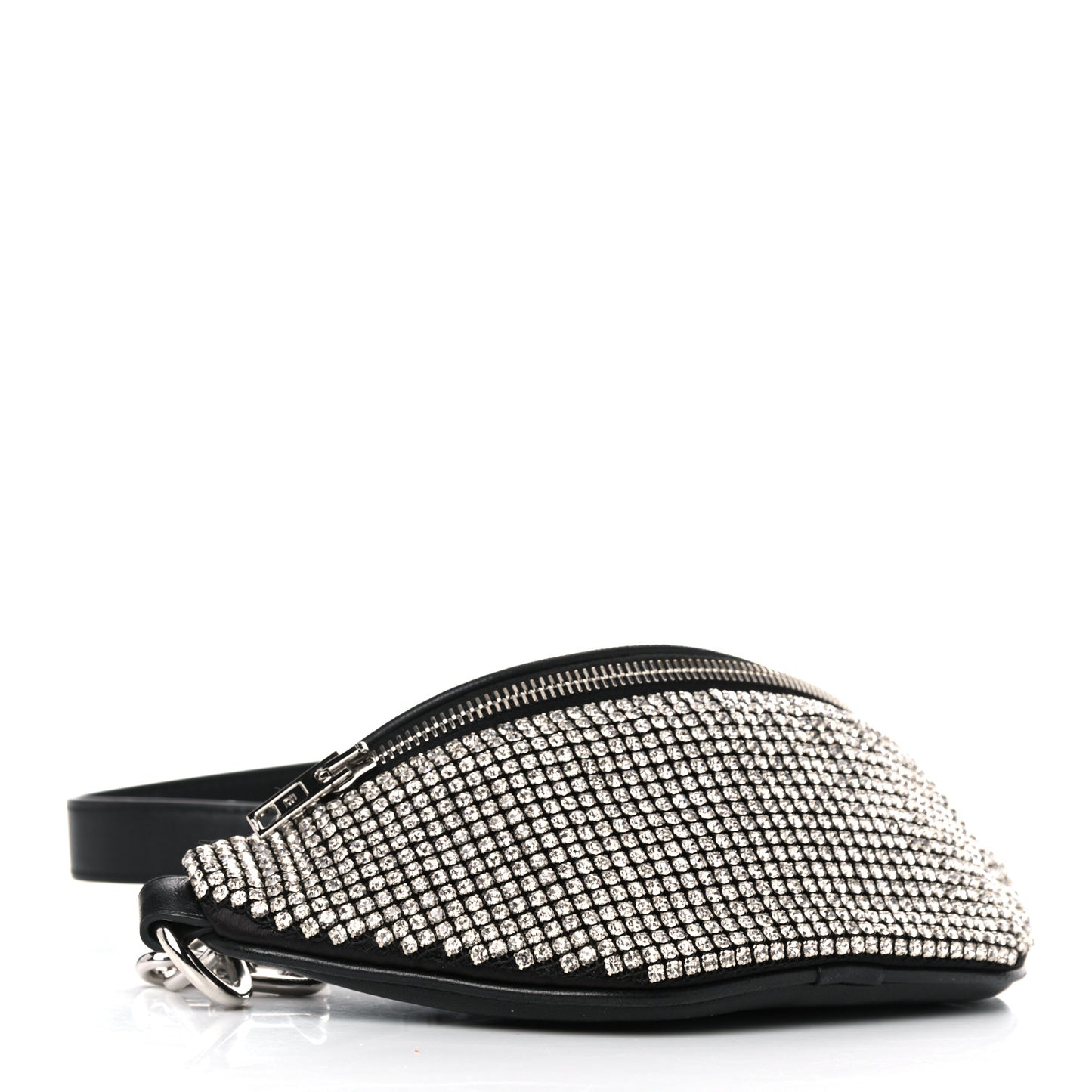 Rhinestone Mesh Mini Attica Belt Bag Black