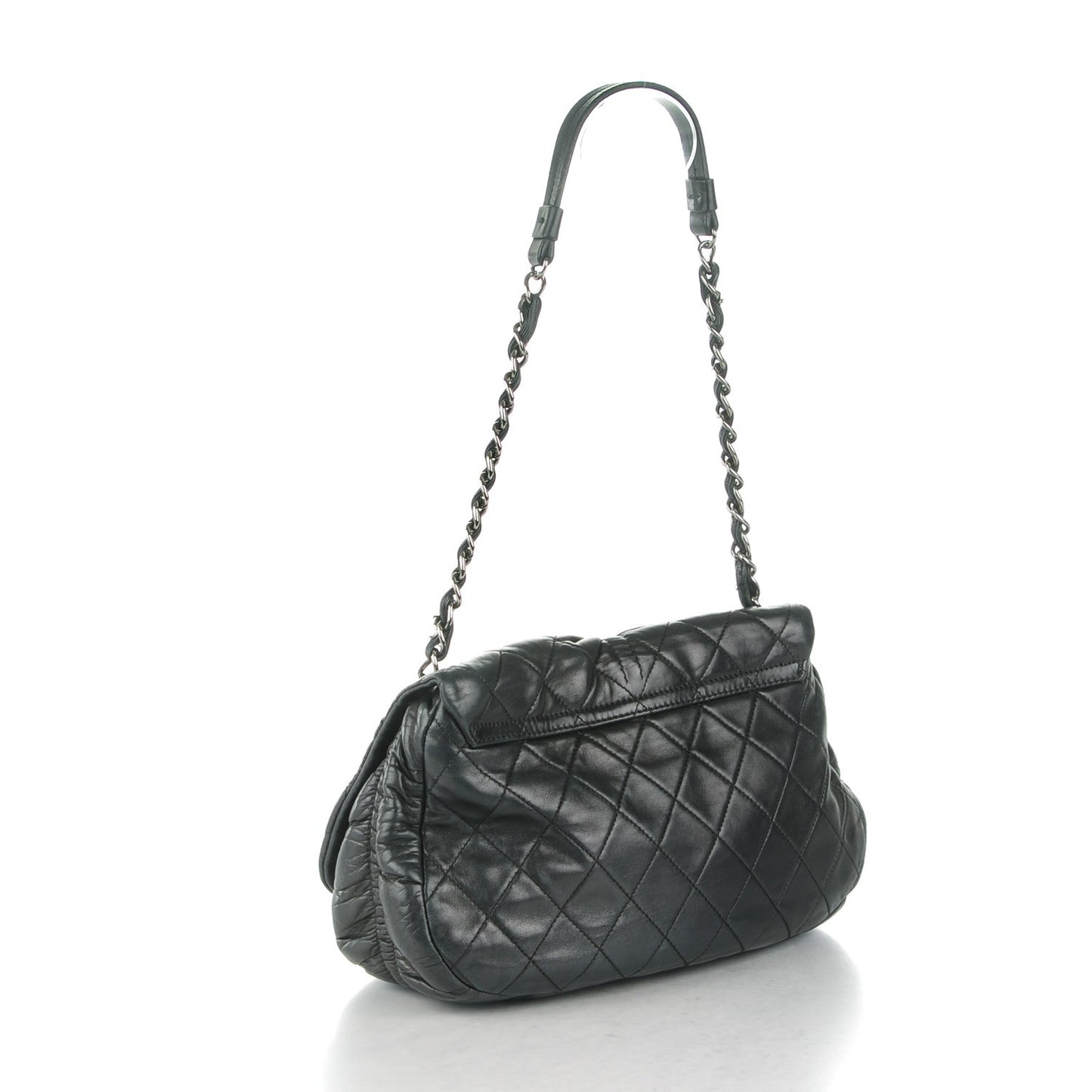 Lambskin Quilted Small Sharpei Flap Black