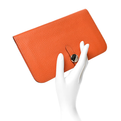 Hermes Togo Dogon Duo Wallet Orange 2 of 16