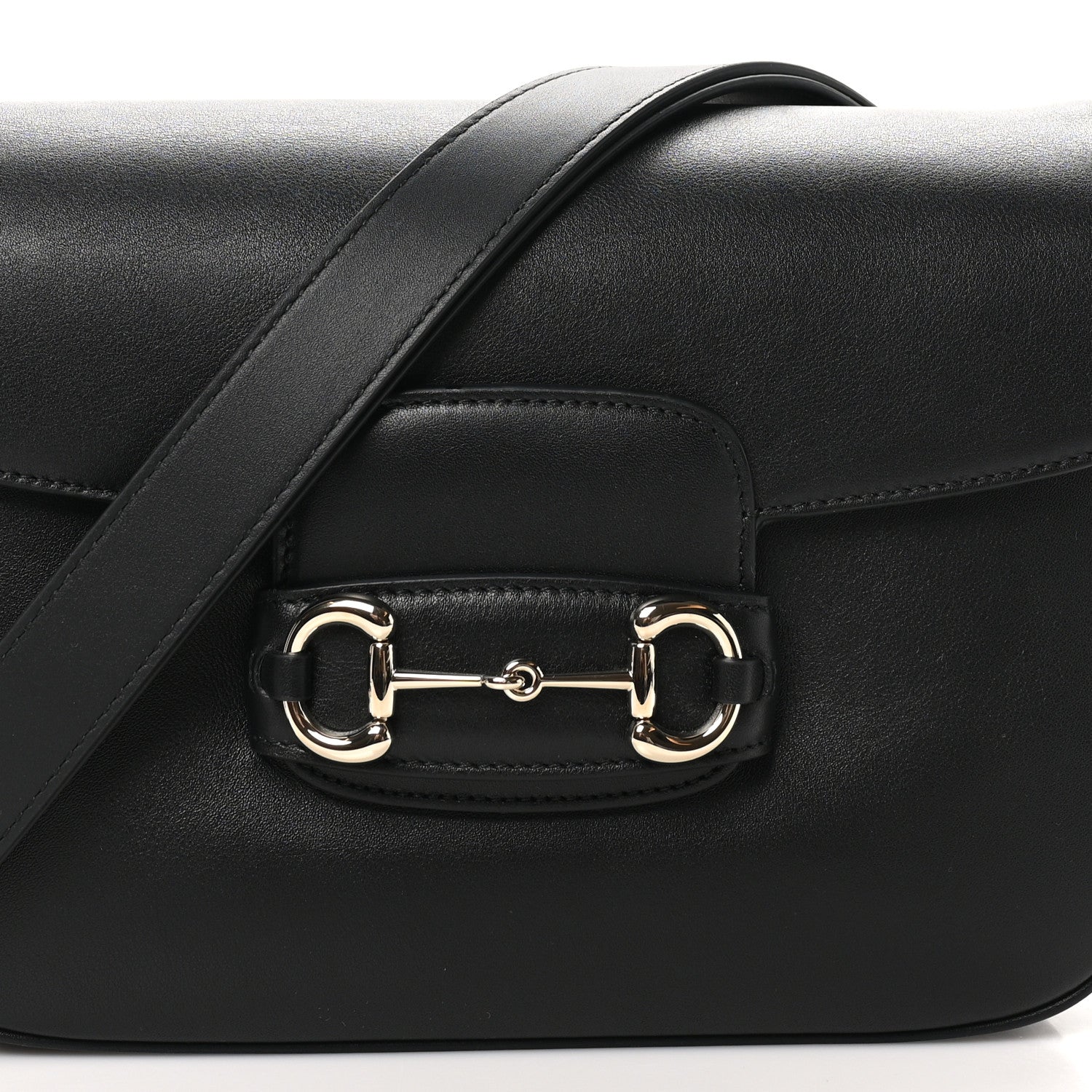 Gucci Ciny Lux Calfskin Horsebit 1955 Soft Small Shoulder Bag Black 9 of 11