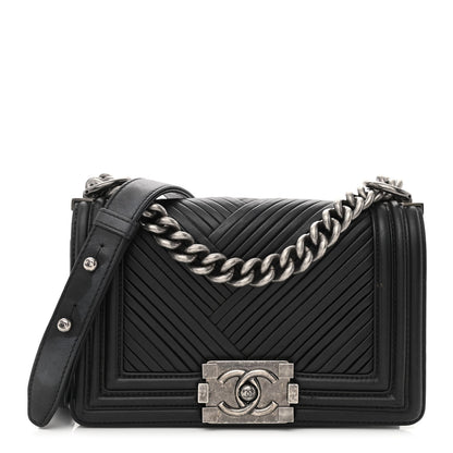Chanel Lambskin Pleated Small Boy Flap Black 1 of 14