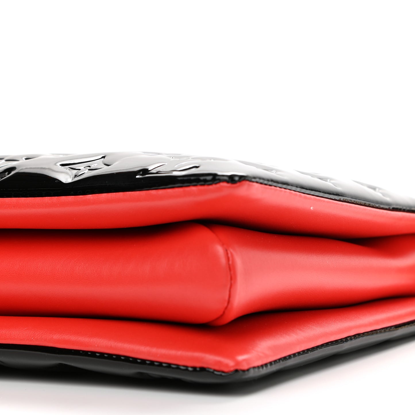 Patent Embossed Monogram Lambskin Coussin MM Black Red