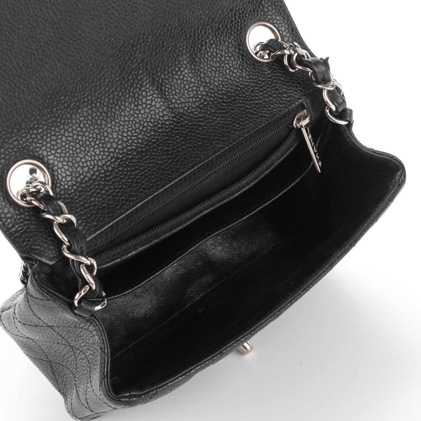 Caviar Quilted Mini Square Flap Black