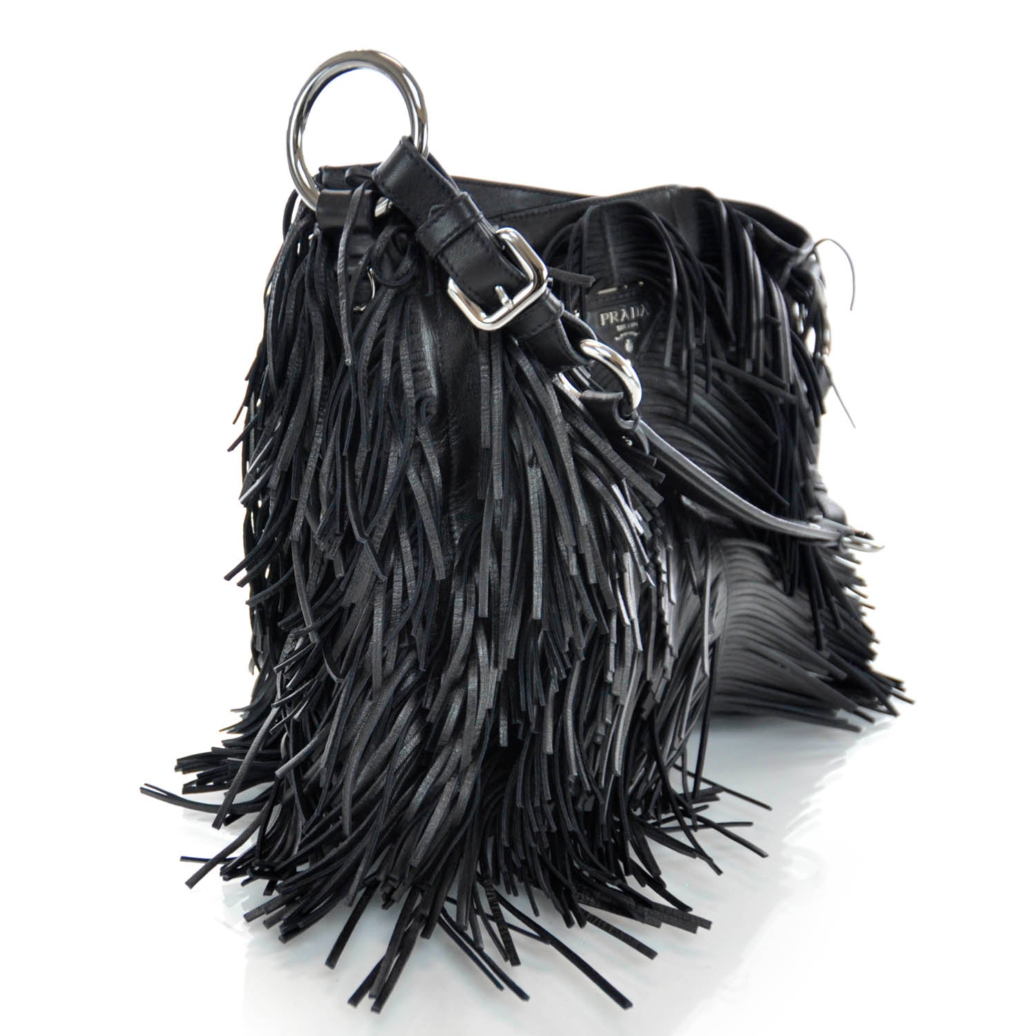 Prada Fringe Hobo Black 6 of 11