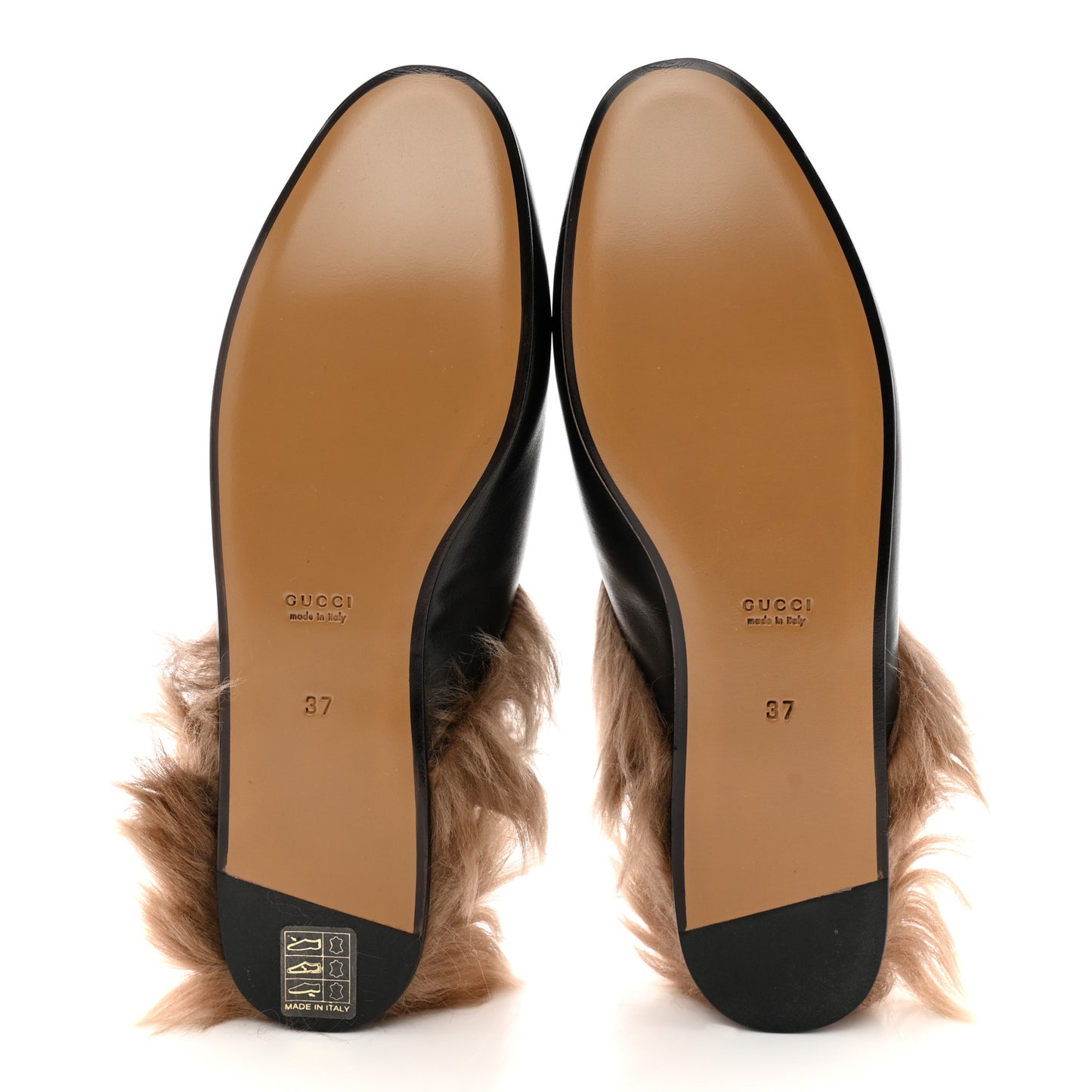 Calfskin Fur Womens Princetown Slippers 37 Black