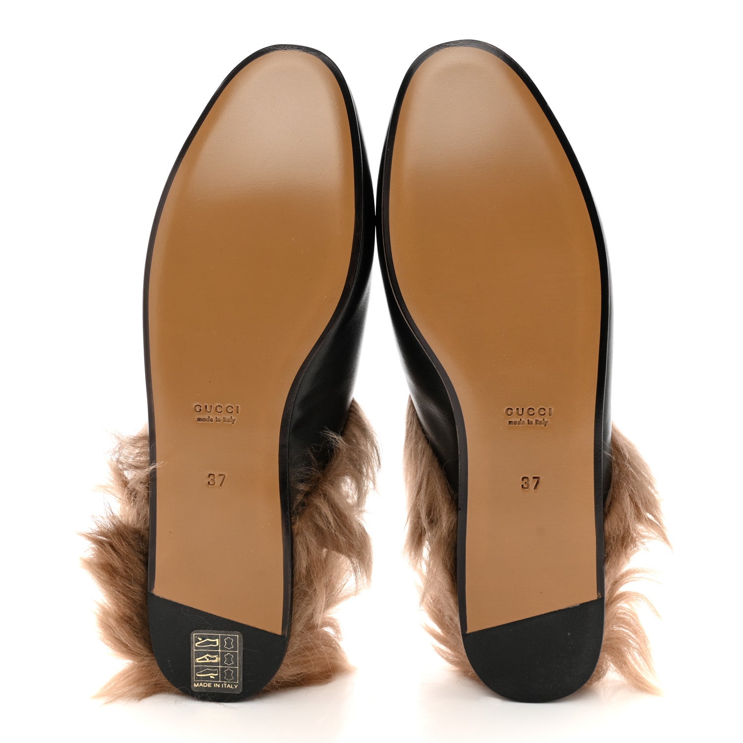 Gucci Calfskin Fur Womens Princetown Slippers 37 Black 5 of 8