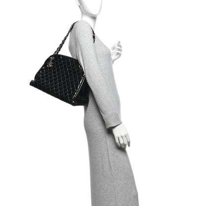 Chanel Patent Quilted Large Just Mademoiselle Bowling Bag Black 2 of 10