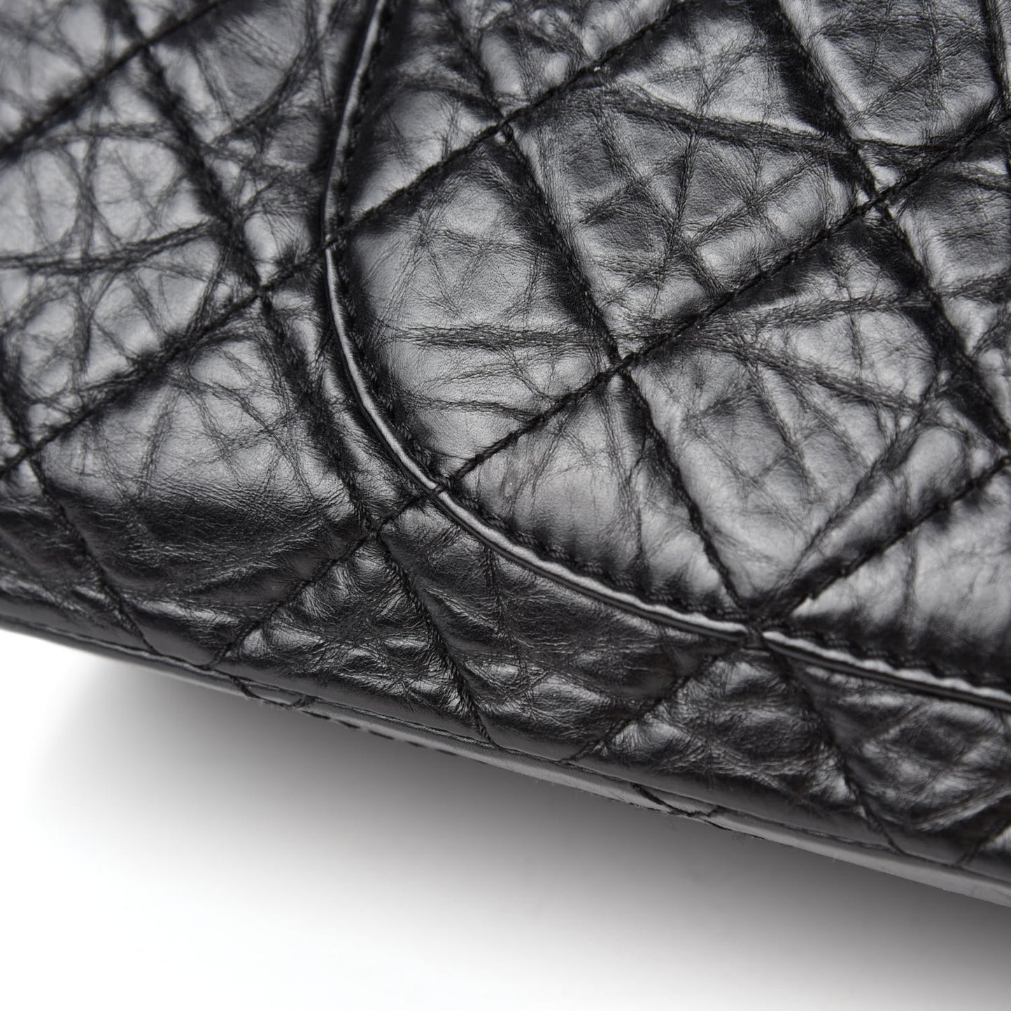 Aged Calfskin Quilted 2.55 Reissue 227 Flap Black