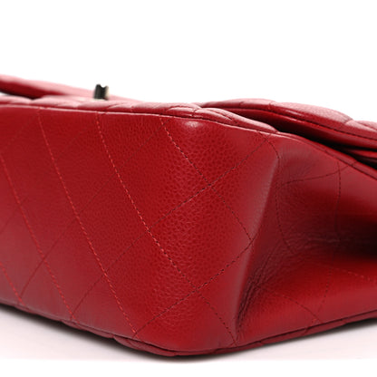 Chanel Caviar Quilted Jumbo Double Flap Dark Red 10 of 12