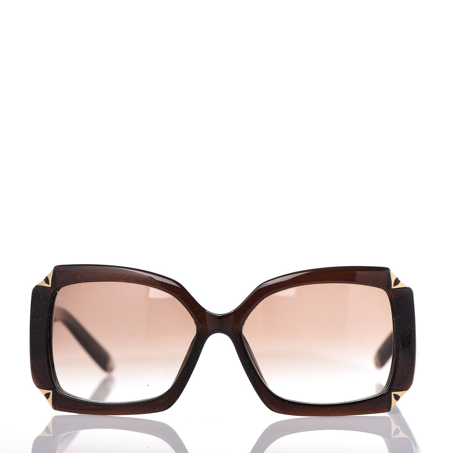 Louis Vuitton Hortensia Square Sunglasses Z0366W Brown Glitter 3 of 11