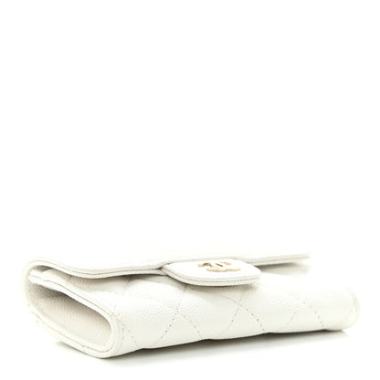 Chanel Caviar Quilted Flap Card Holder Wallet White 4 of 10