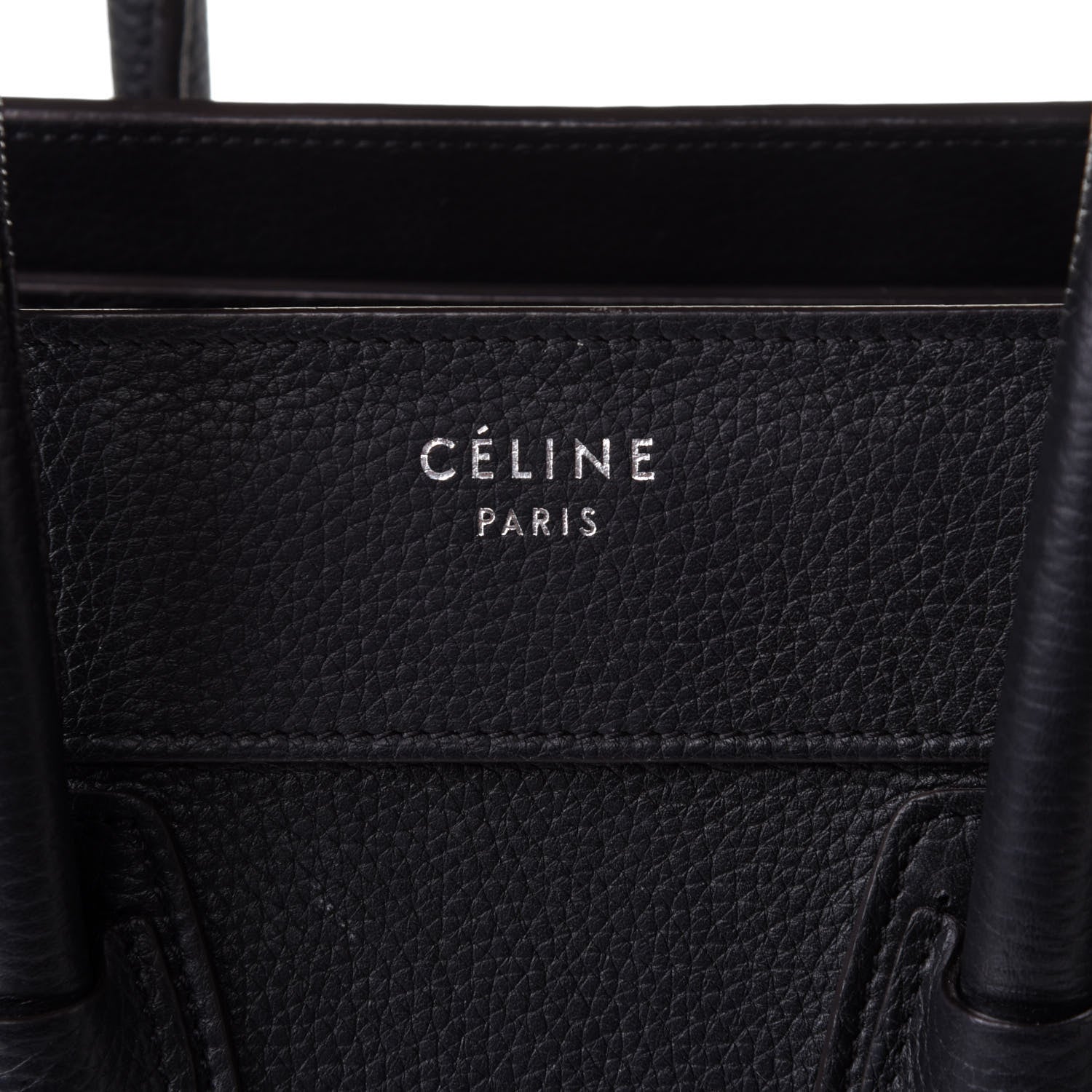 Celine Drummed Calfskin Micro Luggage Black 8 of 10
