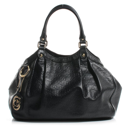 Gucci Guccissima Medium Sukey Tote Black 1 of 7