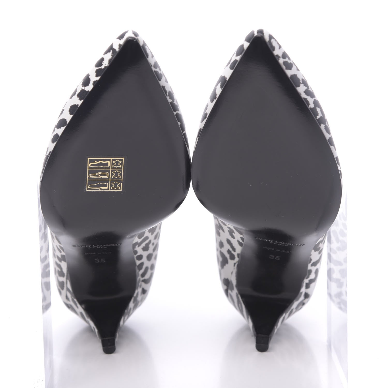 Saint Laurent Soft Calfskin Baby Cat Paris 50 Pumps 35 Bianco White Black 5 of 8