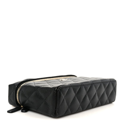 Chanel Caviar Quilted Top Handle Slim Vanity With Chain Black 4 of 11