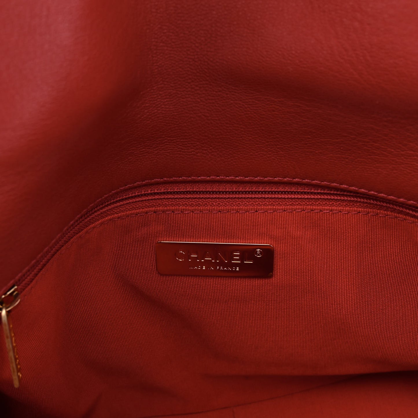 Goatskin Quilted Large Chanel 19 Flap Red