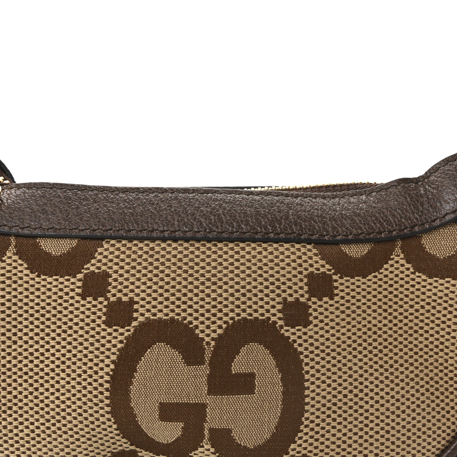 Gucci Monogram Jumbo GG Textured Dollar Calfskin Web Mini Ophidia Half Moon Hobo Camel Ebony New Acero 7 of 9