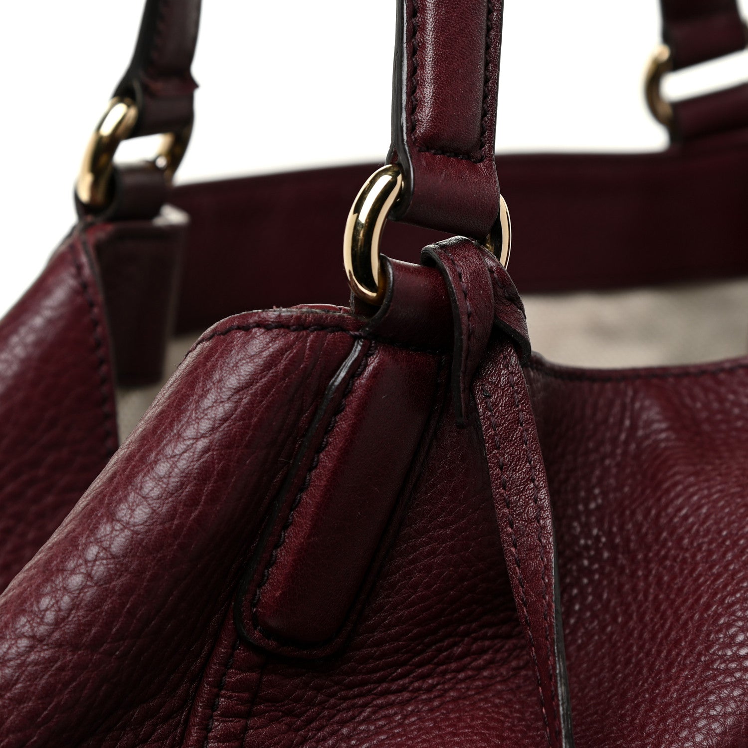 Gucci Pebbled Calfskin Medium Soho Shoulder Bag Bordeaux 13 of 24