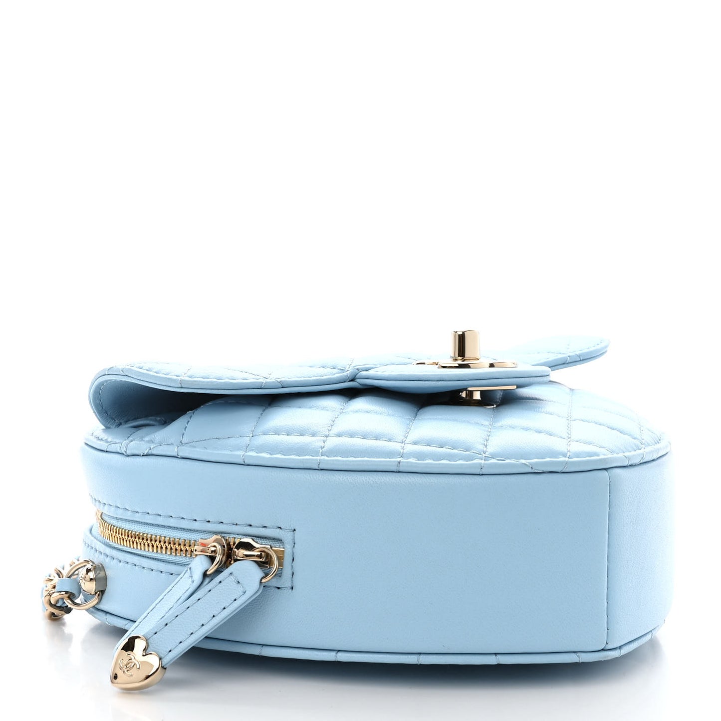 Lambskin Quilted CC In Love Heart Bag Light Blue
