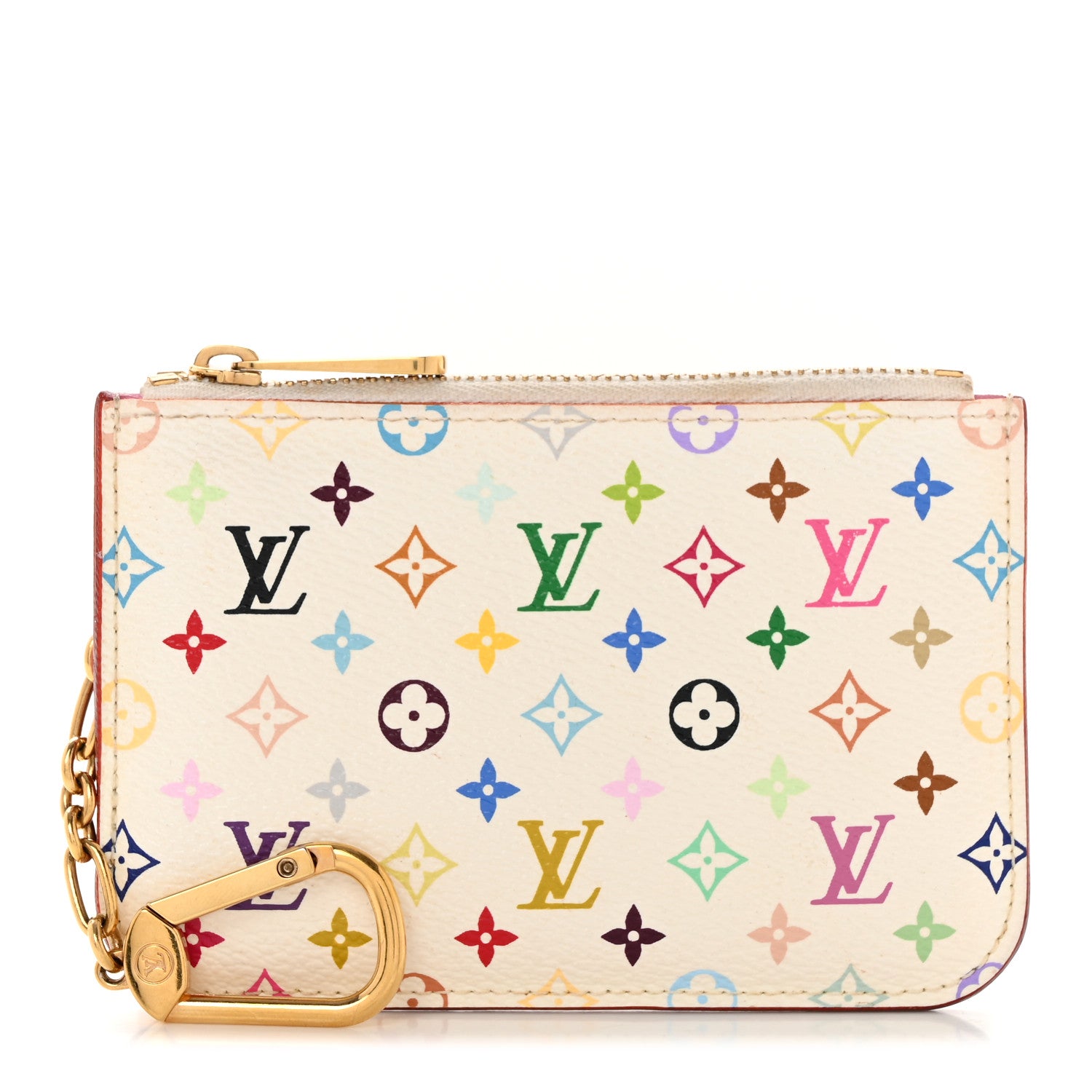 Louis Vuitton Monogram Multicolor Key Pouch White Litchi 1 of 7