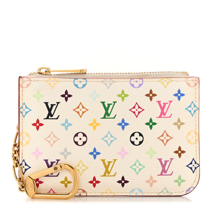Louis Vuitton Monogram Multicolor Key Pouch White Litchi 1 of 7