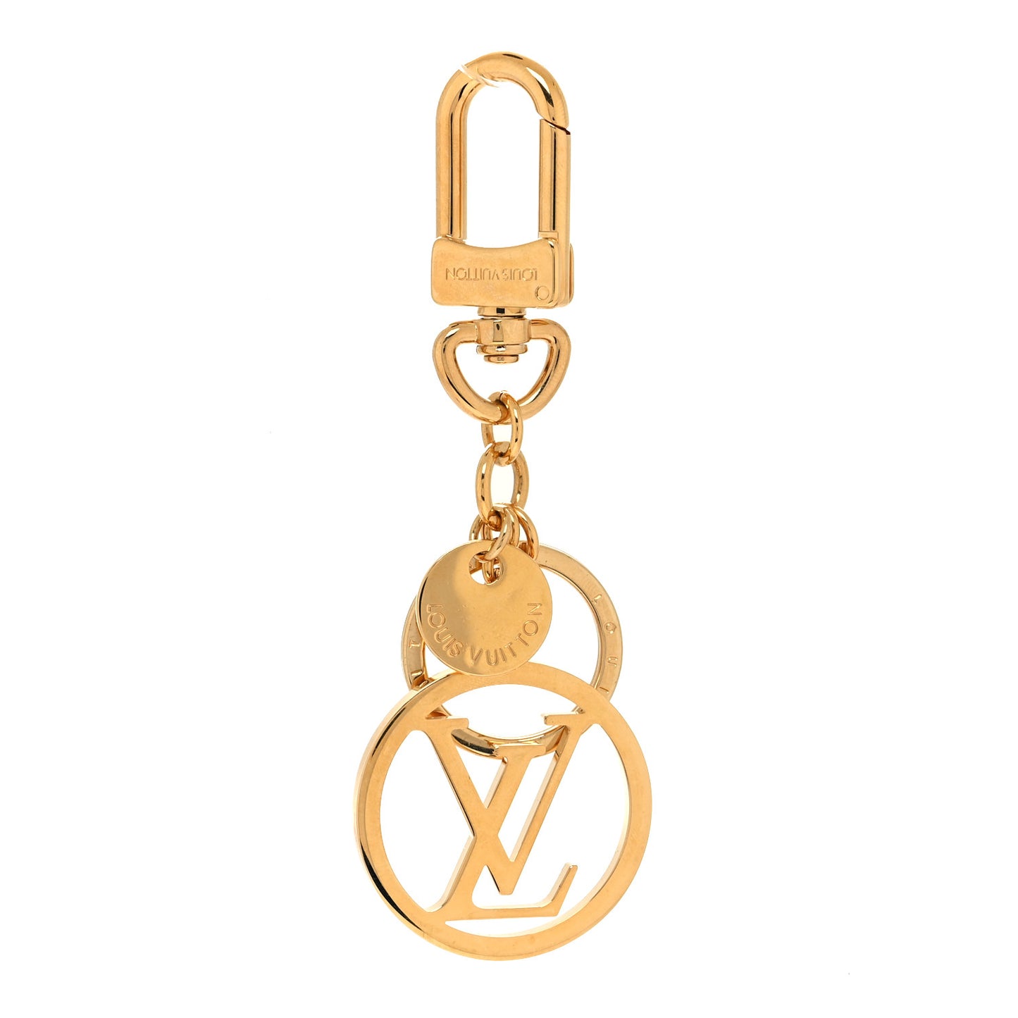 LV Circle Bag Charm Key Holder Gold