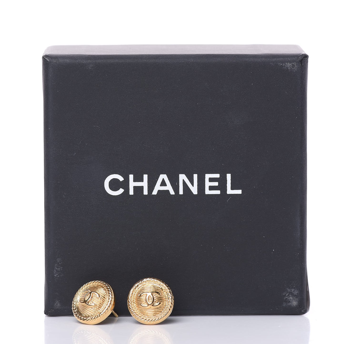 CC Button Earrings Gold